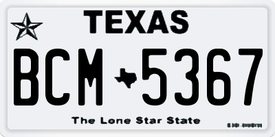 TX license plate BCM5367