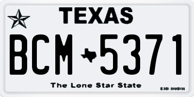 TX license plate BCM5371