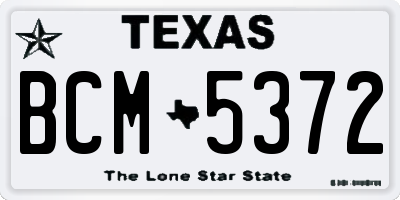 TX license plate BCM5372