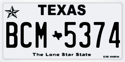TX license plate BCM5374