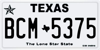 TX license plate BCM5375