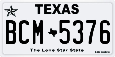TX license plate BCM5376