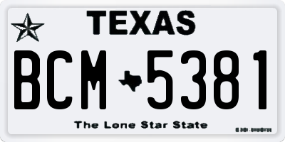 TX license plate BCM5381