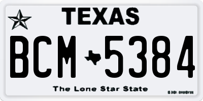 TX license plate BCM5384