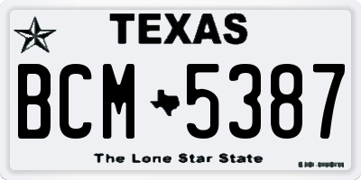 TX license plate BCM5387