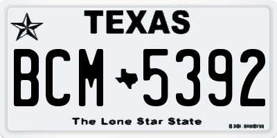TX license plate BCM5392