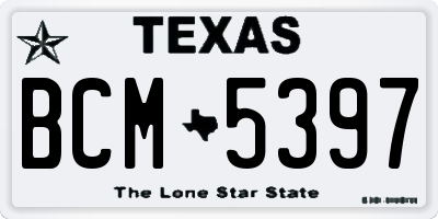 TX license plate BCM5397