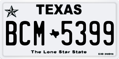 TX license plate BCM5399