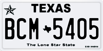 TX license plate BCM5405