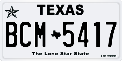 TX license plate BCM5417