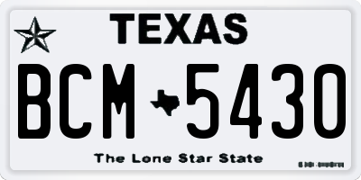 TX license plate BCM5430
