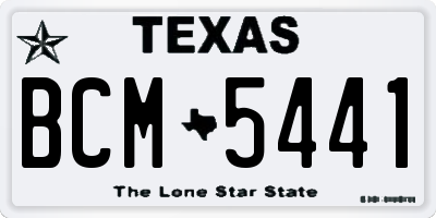 TX license plate BCM5441