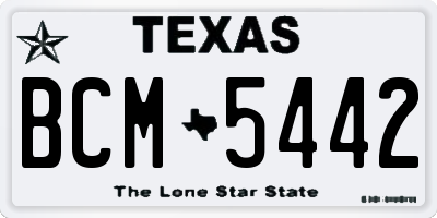 TX license plate BCM5442