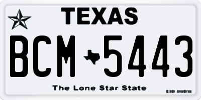 TX license plate BCM5443