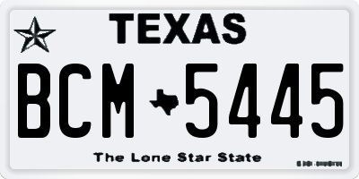TX license plate BCM5445