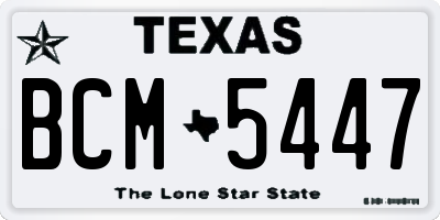 TX license plate BCM5447