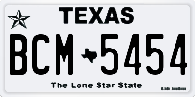 TX license plate BCM5454
