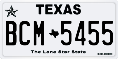 TX license plate BCM5455