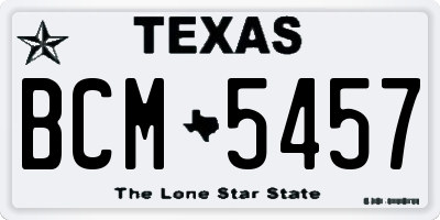 TX license plate BCM5457