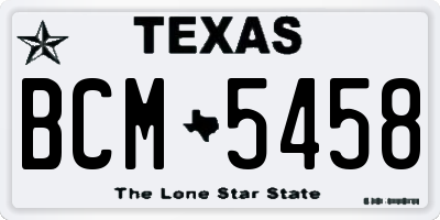 TX license plate BCM5458