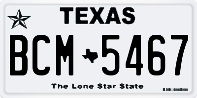 TX license plate BCM5467