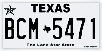TX license plate BCM5471