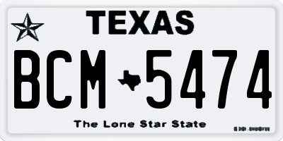 TX license plate BCM5474
