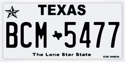 TX license plate BCM5477