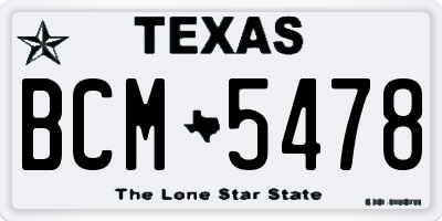 TX license plate BCM5478