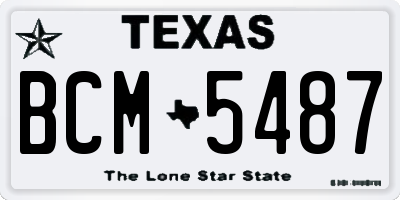 TX license plate BCM5487