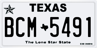 TX license plate BCM5491
