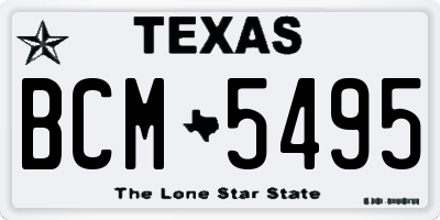 TX license plate BCM5495