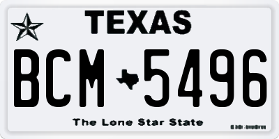 TX license plate BCM5496