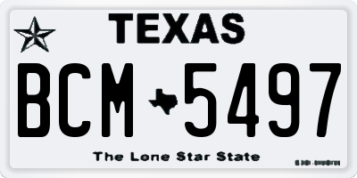 TX license plate BCM5497