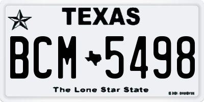 TX license plate BCM5498