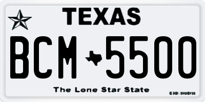 TX license plate BCM5500