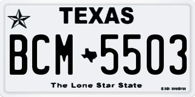 TX license plate BCM5503