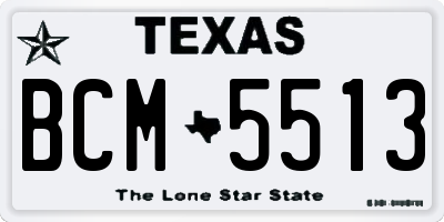 TX license plate BCM5513