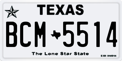 TX license plate BCM5514