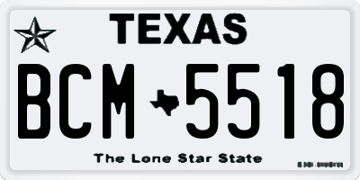 TX license plate BCM5518