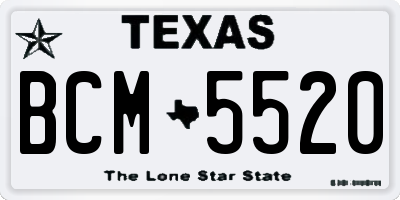 TX license plate BCM5520