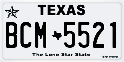 TX license plate BCM5521