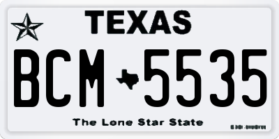 TX license plate BCM5535
