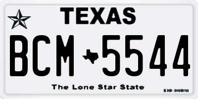 TX license plate BCM5544