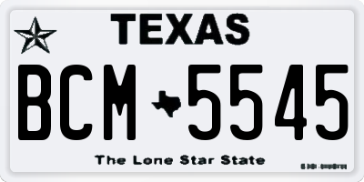 TX license plate BCM5545