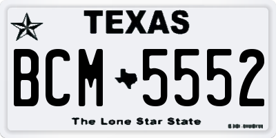 TX license plate BCM5552