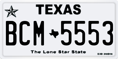 TX license plate BCM5553