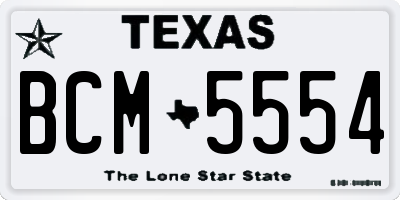 TX license plate BCM5554