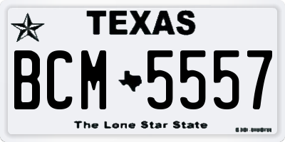 TX license plate BCM5557