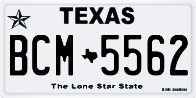 TX license plate BCM5562